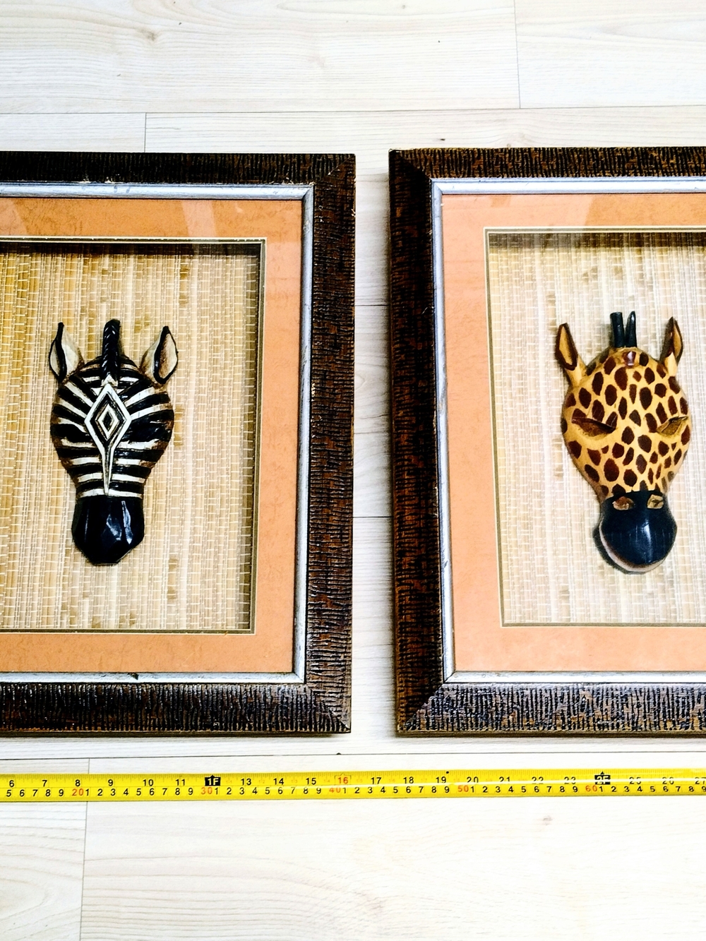 Framed Safari Animal Wall Art - Black & Brown